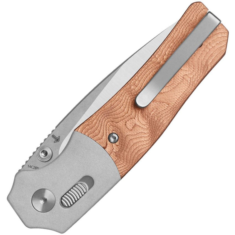 QSP Jacob Lundquist Vault Glyde Lock Knife G-10/Copper Foil (3.25," SW, 14C28N) QS157-D1