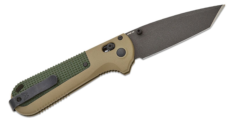 Benchmade Redoubt Tanto AXIS Lock Knife Ranger Green Grivory (3.53", Black, D2) 431BK-1