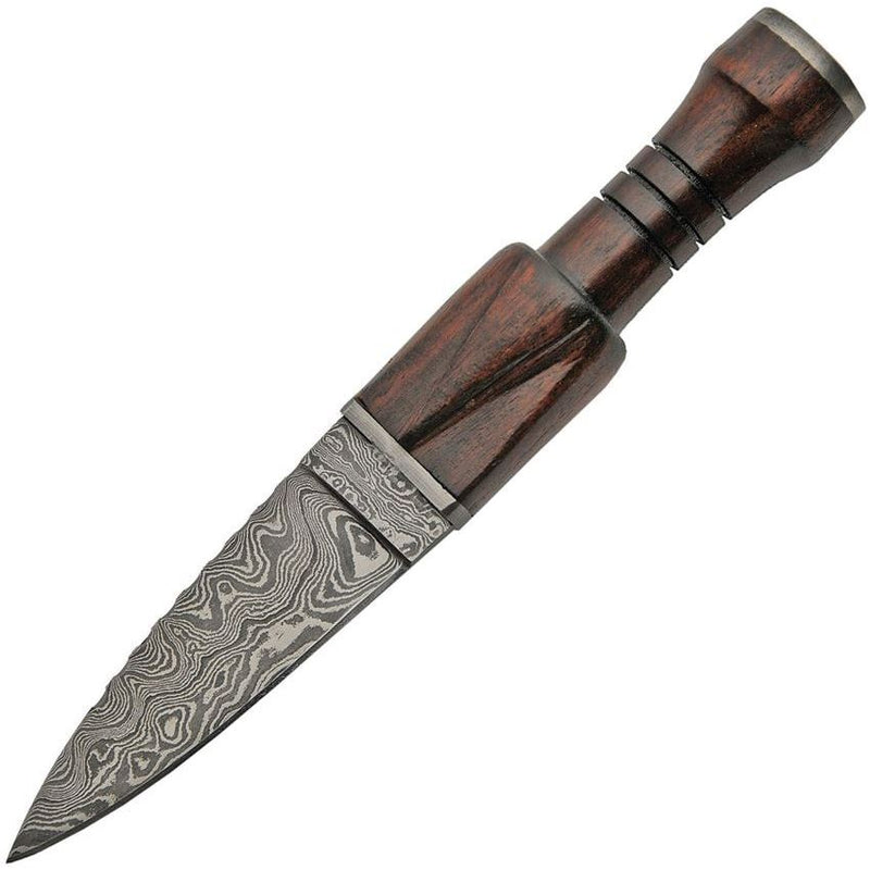 Damascus Knives Sgian Dubh Wood Sheath w/ Rosewood Handle DM1171