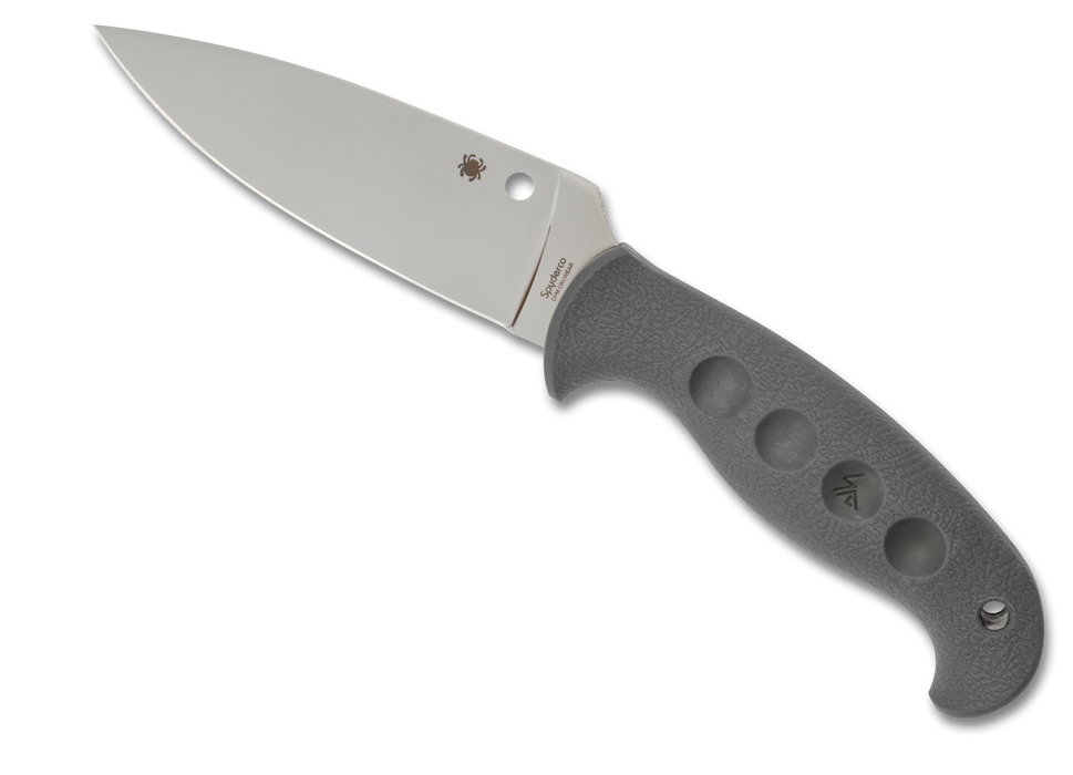 Spyderco Temperance Fixed Blade SPRINT RUN Knife Gray FRN (4.46" Satin CRU-WEAR) FB05PGY