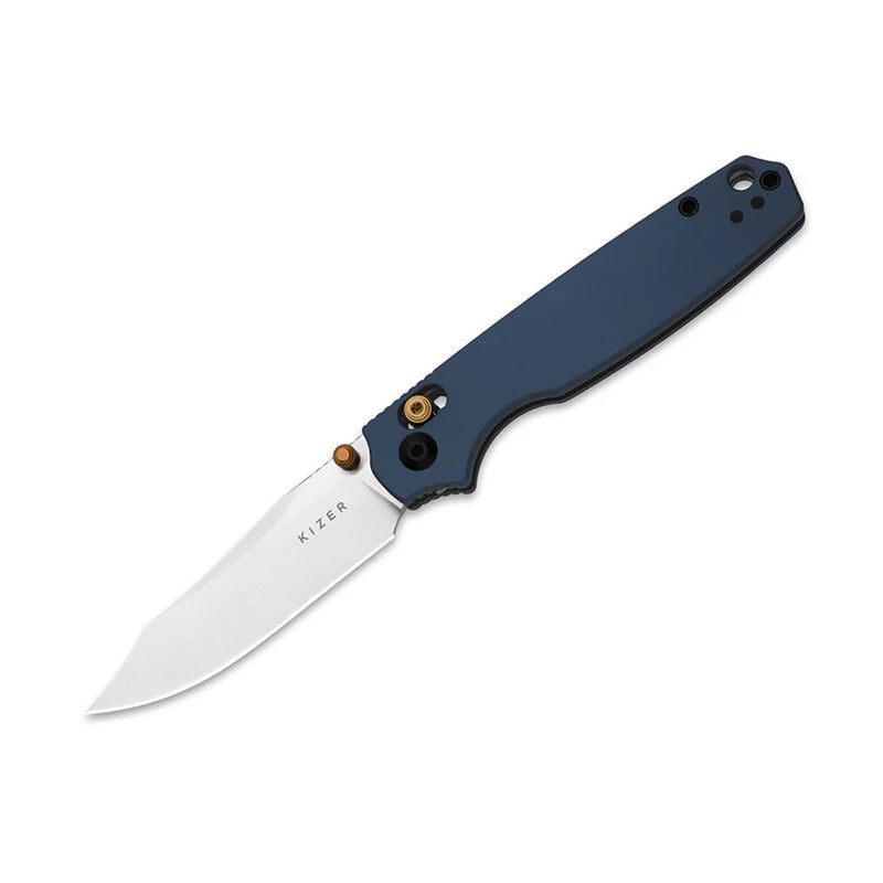 Kizer Pokiman Clutch Lock Knife Blue Aluminum (3.16", Satin, AEB-L) 3789A4