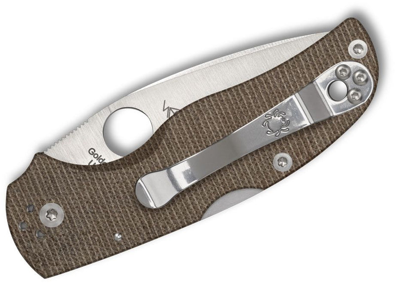 Spyderco Native 5 Lockback Knife Canvas Micarta (2.95", Satin, CRU-WEAR) C41MPCW5