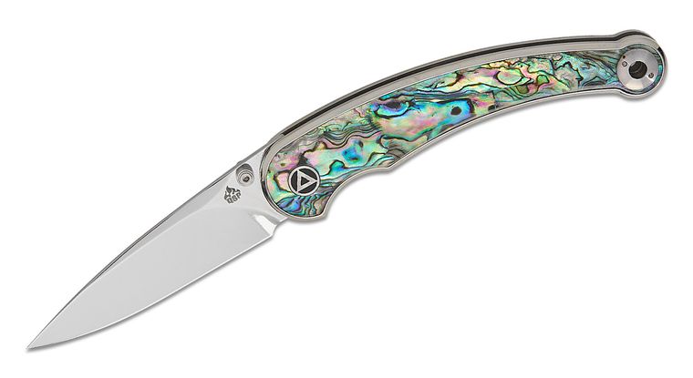 QSP Dolphin Liner Lock Knife Abalone (3.2", Mirror Polish, 14C28N) QS161-D