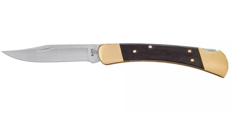 Buck Knives 110 Slim Heritage Elite Lockback Knife Ebony Wood (3.75", Satin, MagnaCut) 0110BRS19