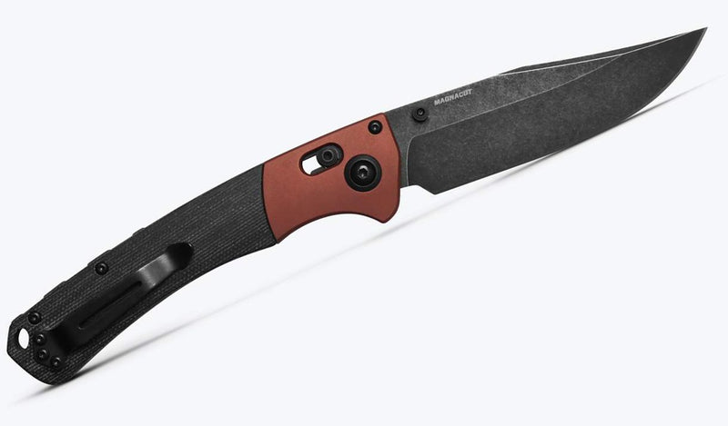 Benchmade Crooked River AXIS-Lock Knife Black Micarta/Burnt Copper (4", Black SW, MagnaCut) 15080BK-04