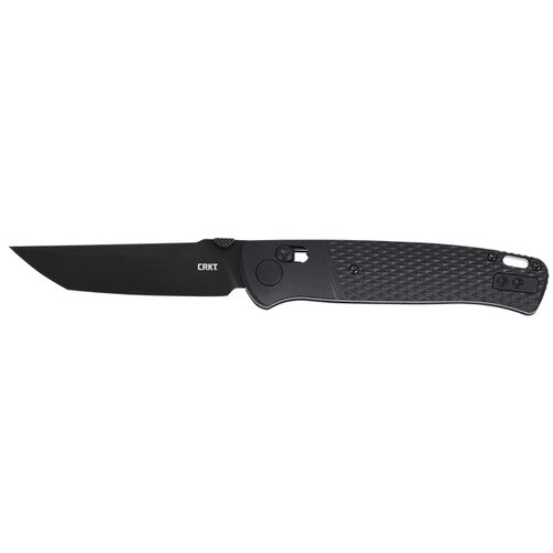 CRKT Counterpart Tanto Crossbar Lock Knife Textured Black GRN (3.31", Black, D2) K431KKP