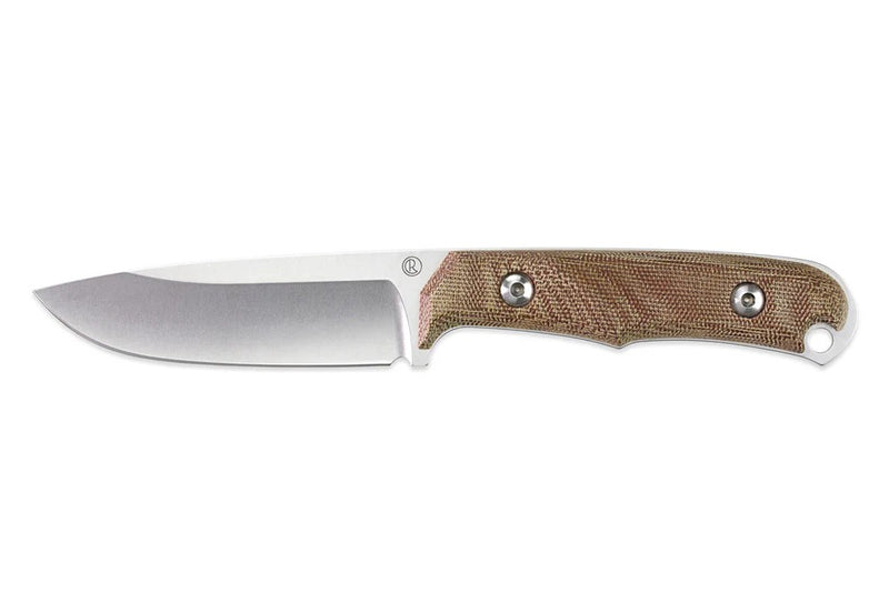 Chris Reeve Backpacker Fixed Blade Knife Drop Point Natural Canvas Micarta (4.02", SW, Magnacut) BPR-1001