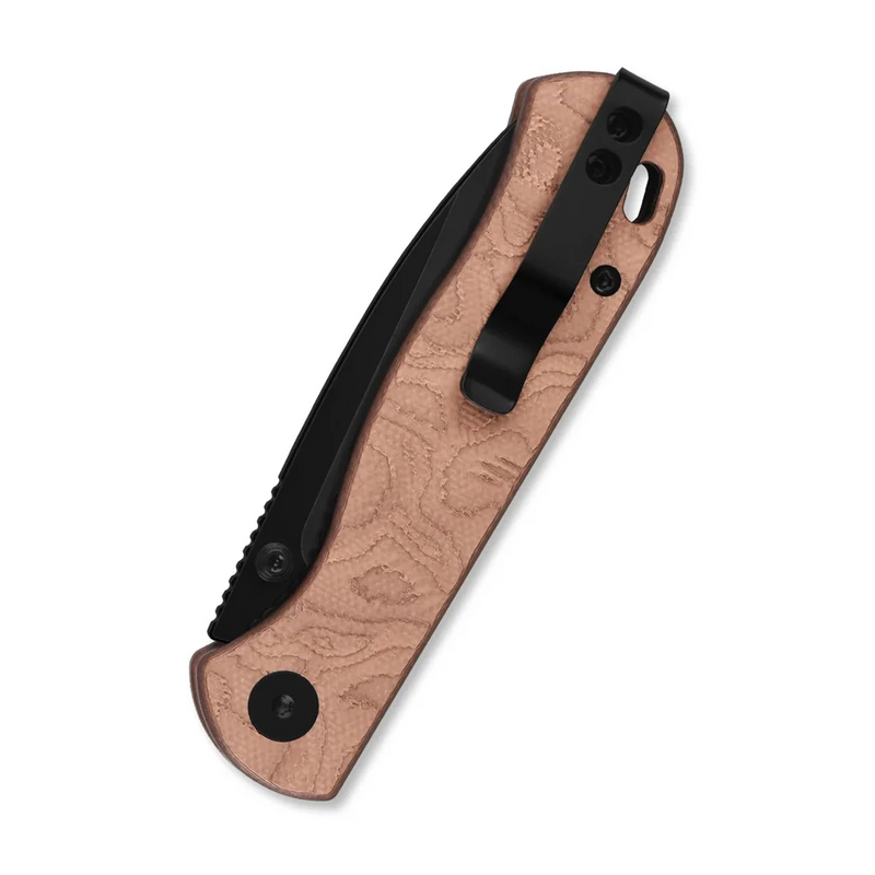 QSP Ferret Liner Lock Knife Copper Foil G-10 (3", Black, Nitro-V) QS170-E2