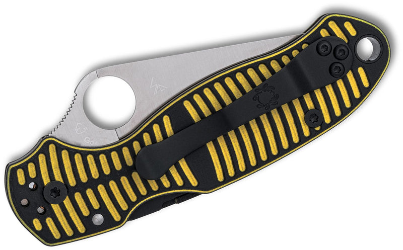 Spyderco Para 3 Salt Compression Lock Knife Yellow/Black G-10 (2.93", Satin, MagnaCut) C223GBKYLMCP