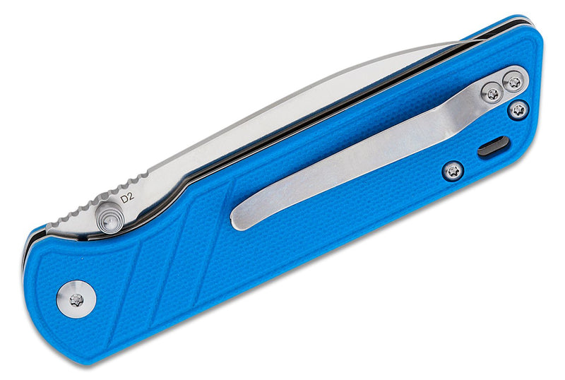 QSP Parrot V2 Liner Lock Knife Blue G-10 (3.25", Satin, D2) QS102-D