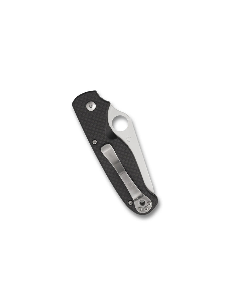 Spyderco ButtonUp Button Lock Knife Carbon Fiber Serrated (3.27", Satin, 8Cr13MoV) C275CFPSBK