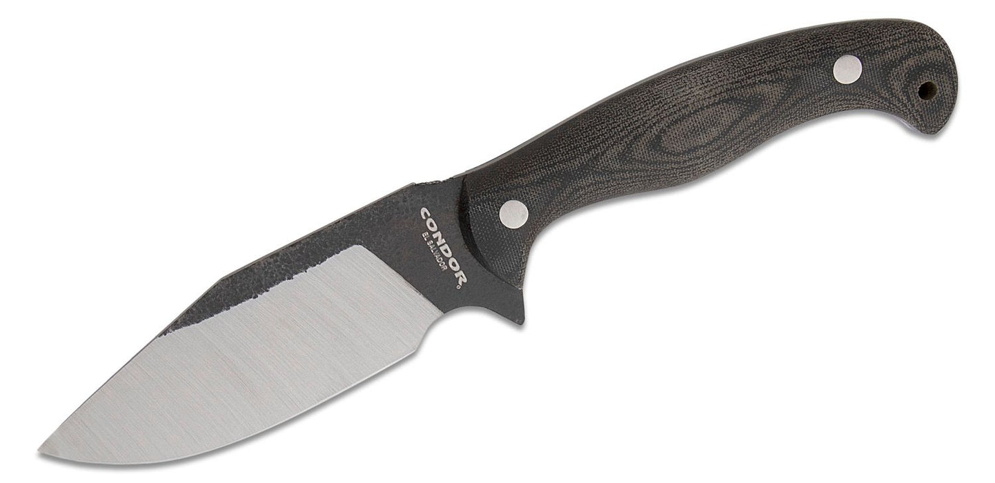 Condor Black Leaf Fixed Blade Knife Black Micarta (5.41" Two Tone) CTK2847-5.4-HC