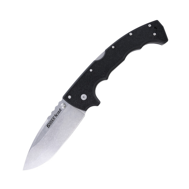 Cold Steel 5 Max Scout Tri-Ad Lock Knife Black GFN (5", SW, AUS-10) CS-FL-50MXST