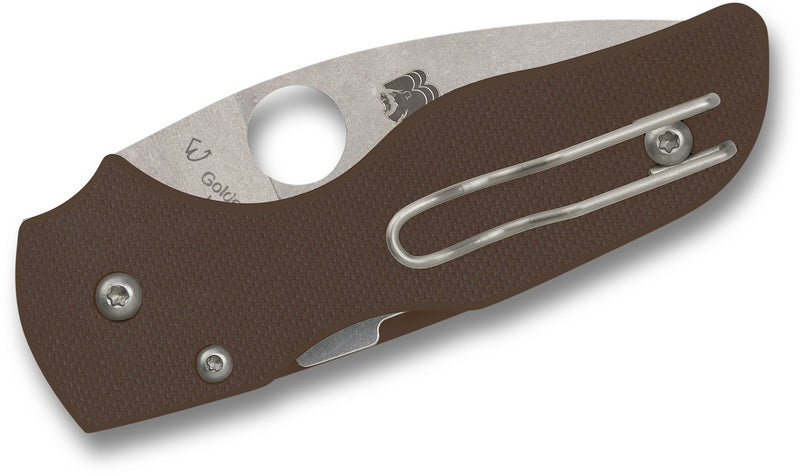 Spyderco Lil' Native SPRINT RUN Compression Lock Knife Brown G-10 (2.42", Satin, 15V) C230GPBN15V