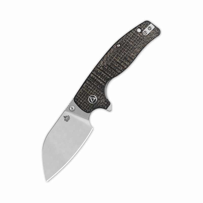 QSP Chefmaster Liner Lock Knife Brown Coarse Micarta (3.2", Satin, 14C28N) QS163-C1