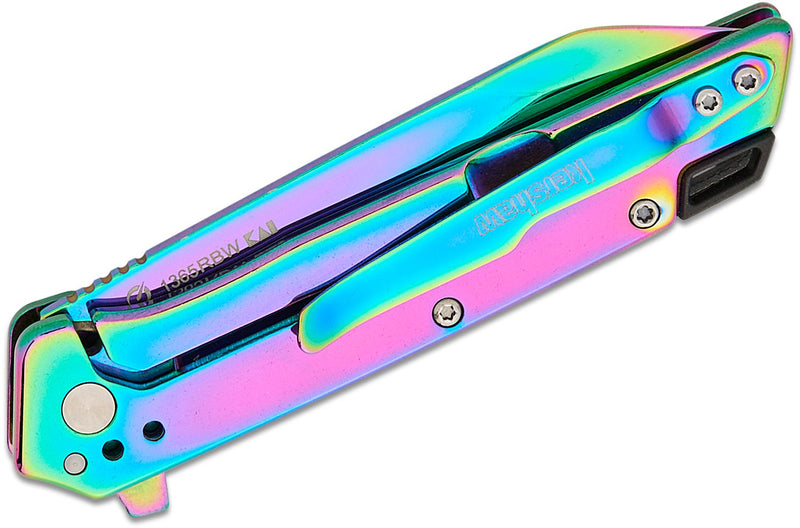 Kershaw Misdirect Assisted Opening Knife Rainbow Steel (3", Rainbow, Stainless Steel) 1365RBW
