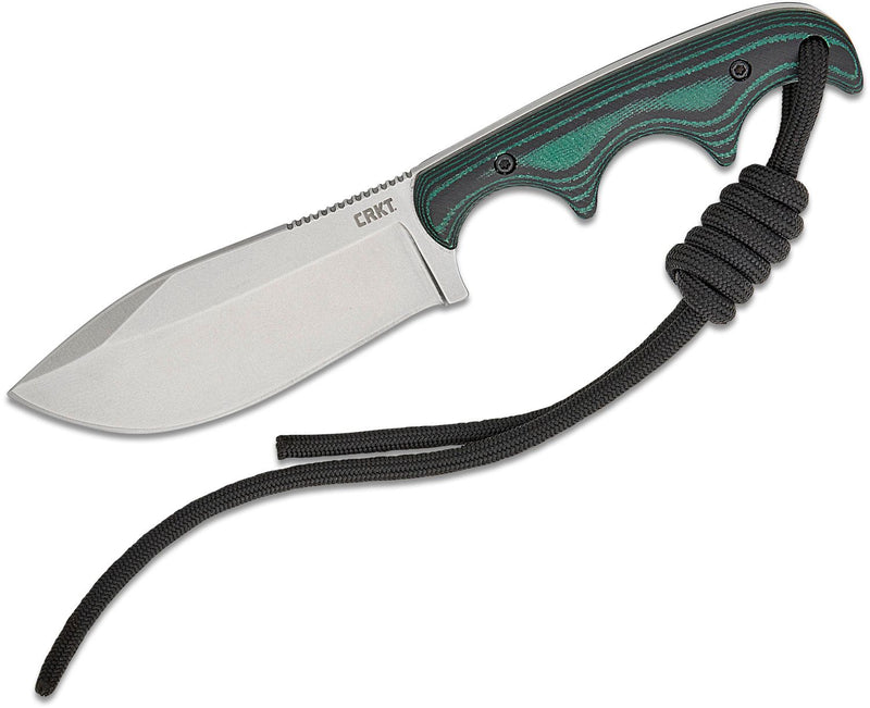 CRKT Minimalist Nessmuk Fixed Blade Knife Green/Black Micarta (2.9", SW, D2) 2376