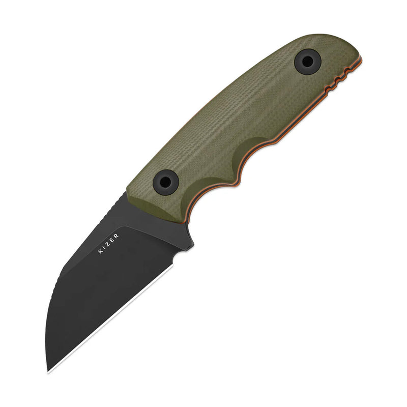 Kizer Snick Fixed Blade Knife Two-Tone Green/Orange G-10 (2.68", SW, AEB-L) 1085A3