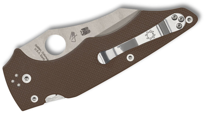 Spyderco YoJumbo SPRINT RUN Compression Lock Knife Brown G-10 (3.98", Satin, 15V) C253GPBN15V