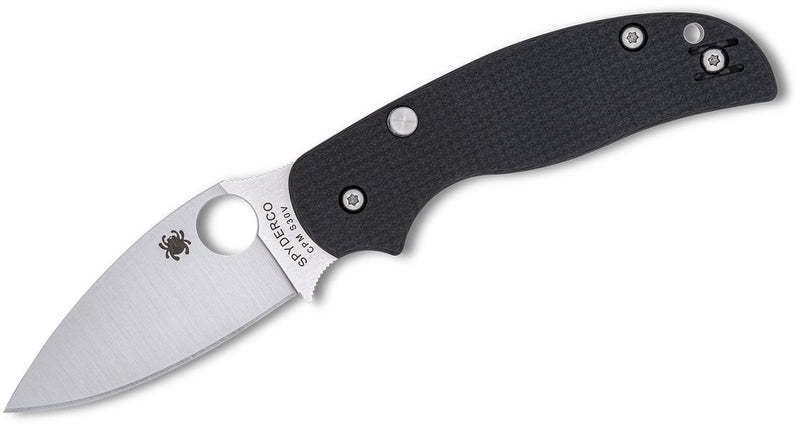 Spyderco Sage 6 Button-Release Compression Lock Knife CF/G-10 Laminate (3", Satin, S30V) C123CFBCLP