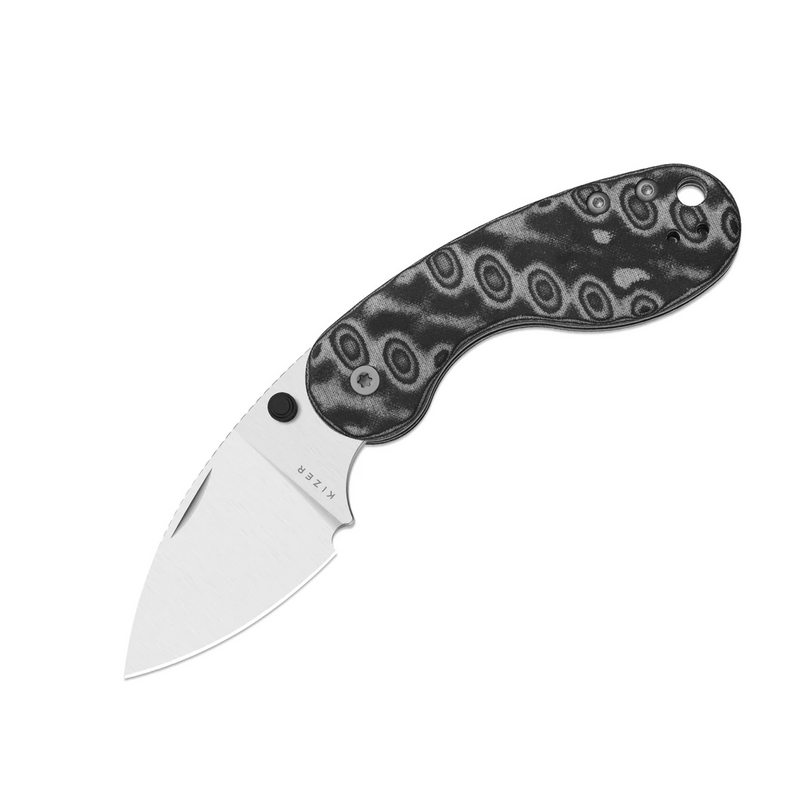 Kizer Microbe DSJ AirTi Detent Slip Joint Knife Vortex Micarta (2.19", Satin, 14C28N) V2742DSJA2