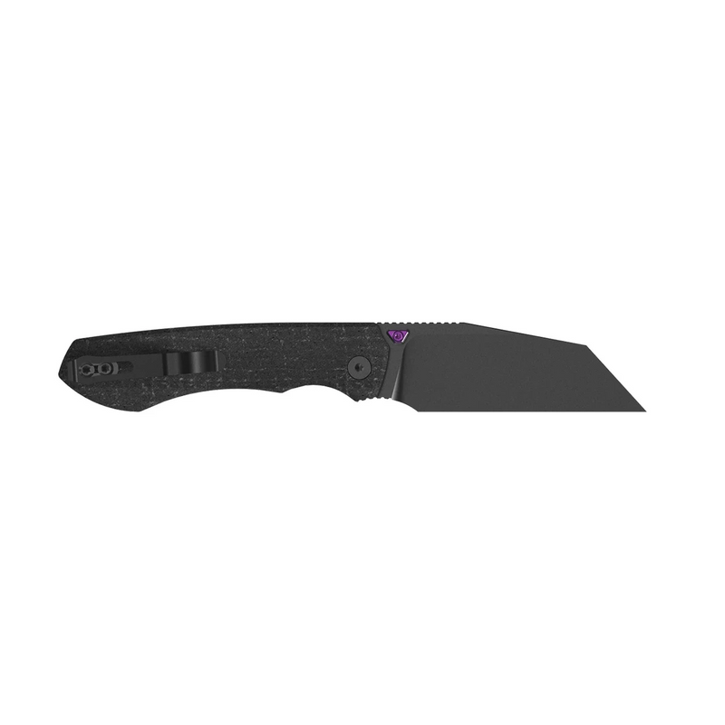 Kizer Wharning Button Liner Lock Knife Micarta (3.4", Black, Bohler N690) V3738BW1