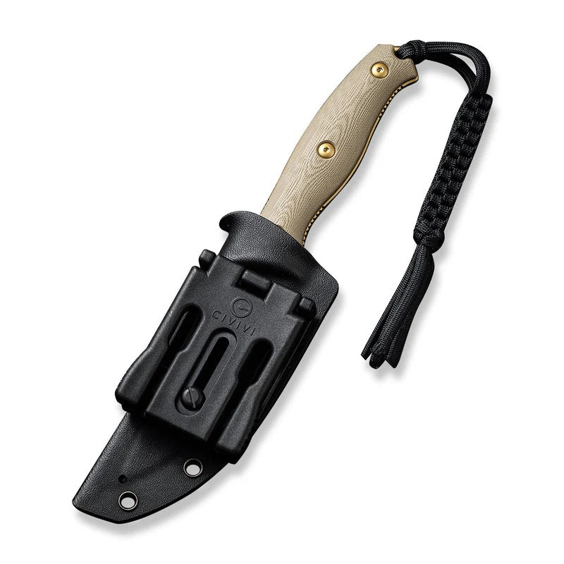 CIVIVI Stormridge Fixed Blade Knife Tan G-10 (3.92" Desert Tan SW) C23041-2