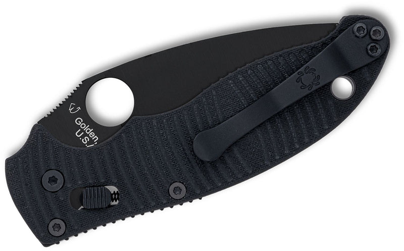 Spyderco Manix 2 Salt Ball Bearing Lock Knife Black G-10 (3.37", Black, MagnaCut) C101GMCBKP2