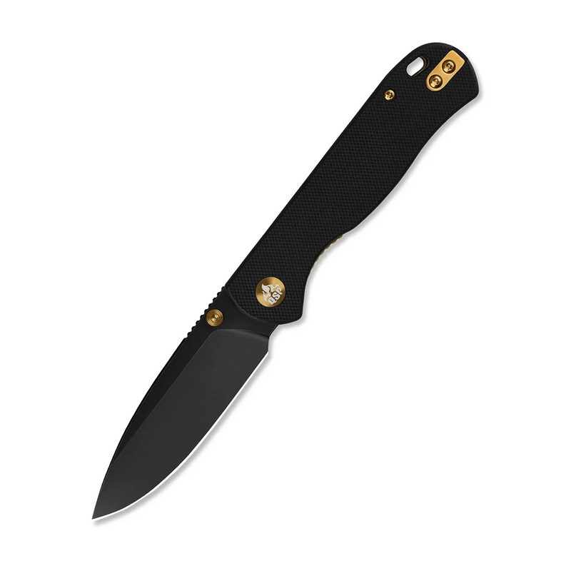 QSP Ferret Liner Lock Knife Black G-10 (3", Black, Nitro-V) QS170-A2