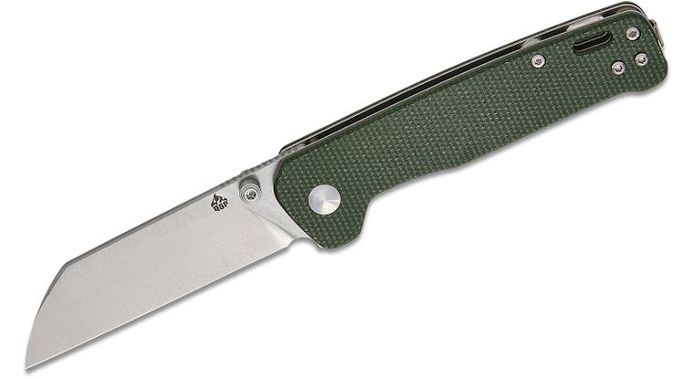QSP Penguin V2 Liner Lock Knife Green Micarta (3.1", Satin, D2) QS130V2-C1