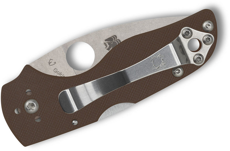 Spyderco Lil' Native Mid Lockback Knife Brown G-10 (2.42", Satin, 15V) C230MBGPBN15V