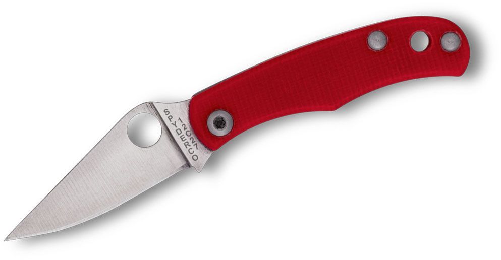 Spyderco Bug Slip Joint Knife Red G-10 (1.27", Satin, 12c27)