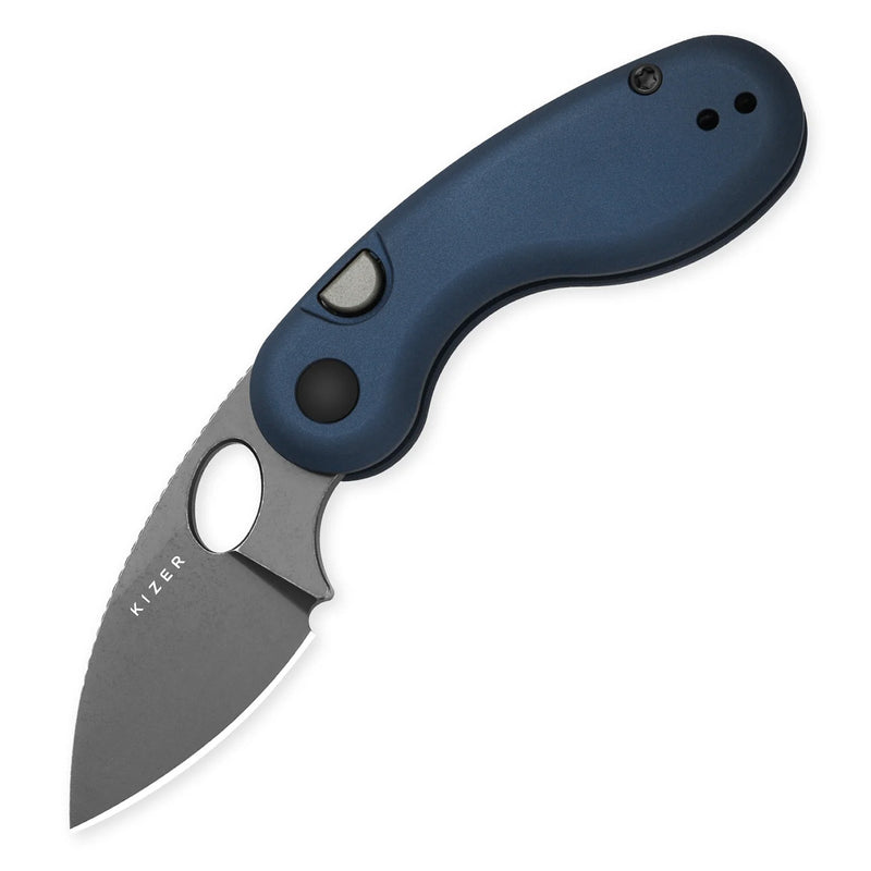 Kizer Microbe Button Lock Knife Blue Aluminum (2.19", SW, 14C28N) 2742A1