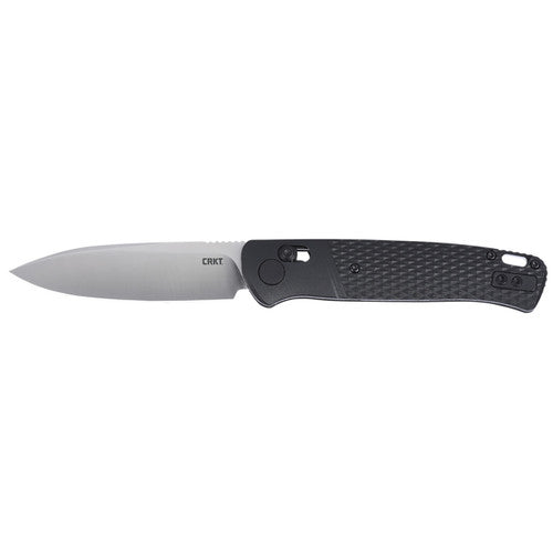 CRKT Counterpart Crossbar Lock Knife Textured Black GRN (3.38", Satin, 12C27) K430KXP