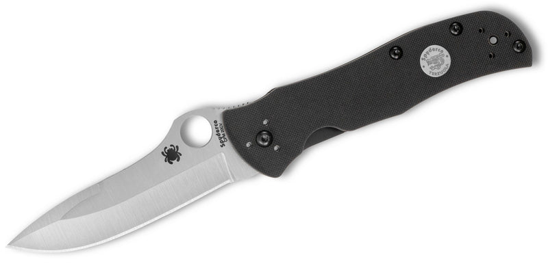 Spyderco Starmate Terzoula Liner Lock Knife Black Peel-Ply G-10 (3.74", Satin, 20CV) C55G20CVP