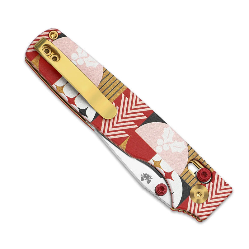 Kizer Original 2 Knife LIMITED EDITION G10 Christmas (3.17",  Satin, 14C28N) V3605.2MC1