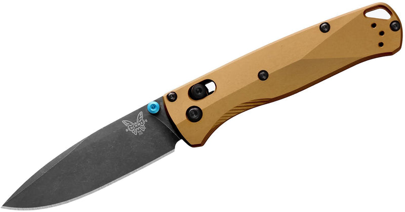 Benchmade Bugout AXIS Lock Knife Burnt Brass Aluminum (3.24", Black, M390) 535BK-07