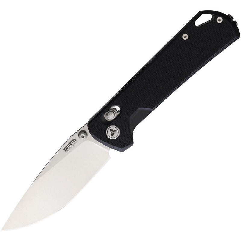 SRM Knives Ambi-Lock Folding Knife Black G10 (3.38", Satin, D2) 168L-GB
