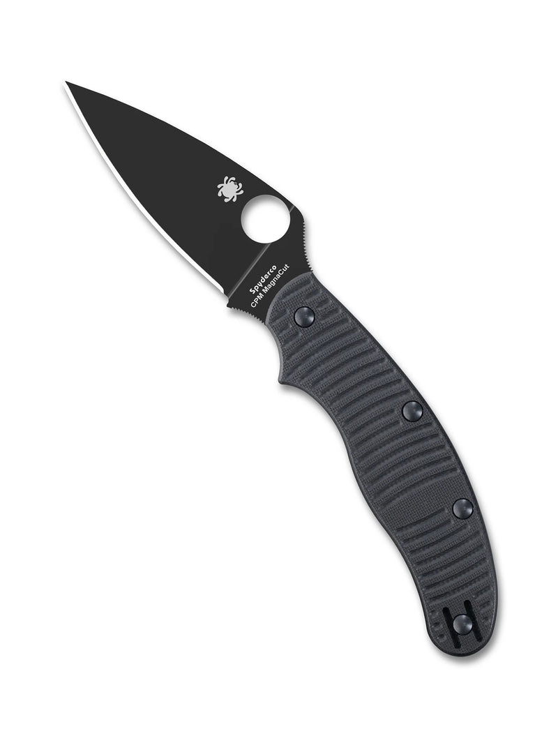 Spyderco UK Pen Knife Salt Slip Joint Knife Black G-10 (2.95", Black, MagnaCut) C94GMCBKP