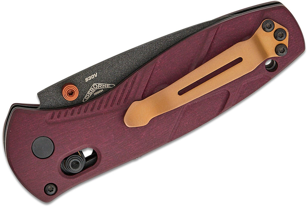 Benchmade Mini Barrage AXIS-Assist Knife Redstone Richlite (2.91", Cerakote, S30V) 585BK-04