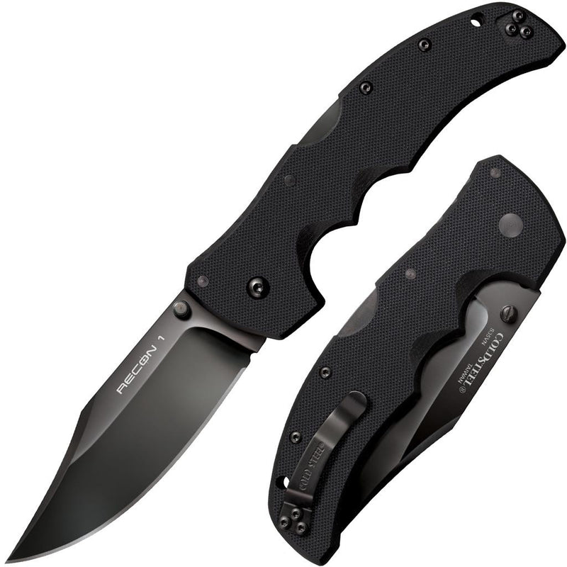Cold Steel Recon 1 Clip Point Lockback Knife G-10 (4", Black, S35VN) CS-27BC