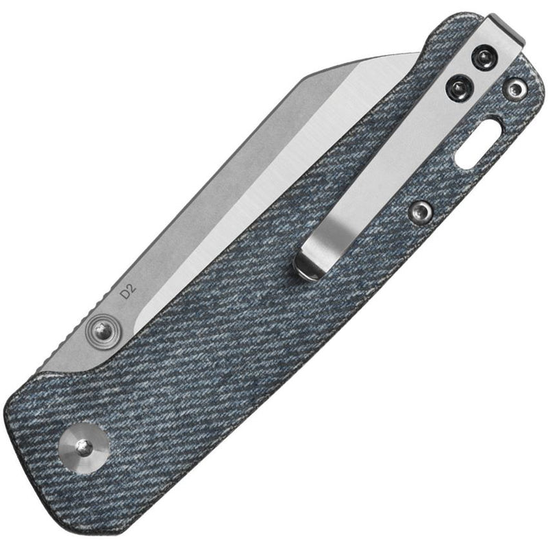 QSP Penguin V2 Liner Lock Knife Denim Micarta (3.1", Satin, D2) QS130V2-B1