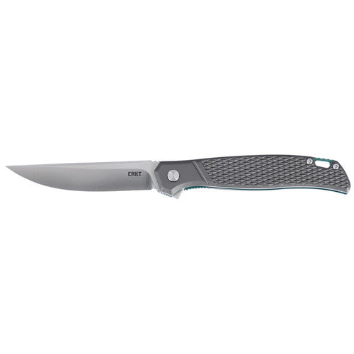 CRKT Scar Liner Lock Knife Textured Aluminum (3.3", Satin, D2) K440XXP