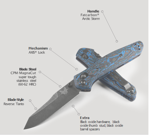 Benchmade 940 Osborne AXIS Lock LIMITED EDITION Knife Arctic Storm Fatcarbon (3.4", SW, MagnaCut) 940BK-2404