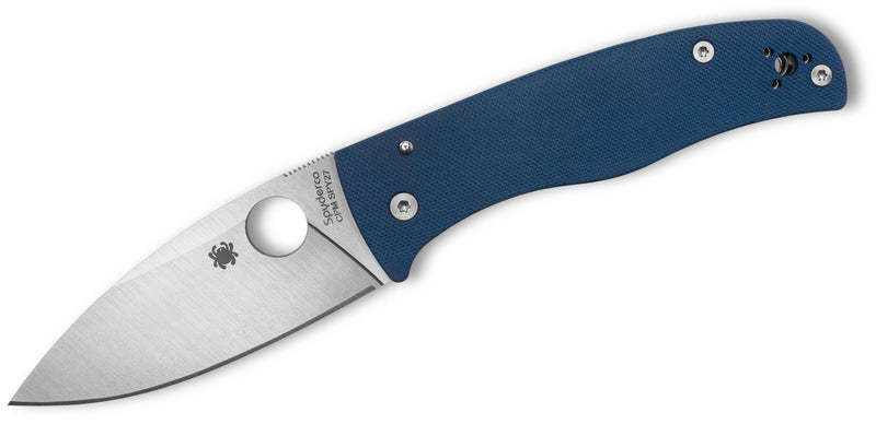 Spyderco Bodacious Compression Lock Knife Blue G-10 (3.63", Satin, SPY27) C263GPCBL