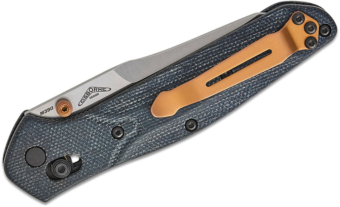 Benchmade Osborne 940-04 AXIS Lock Knife Denim Micarta (3.4", SW, M390) 940-04