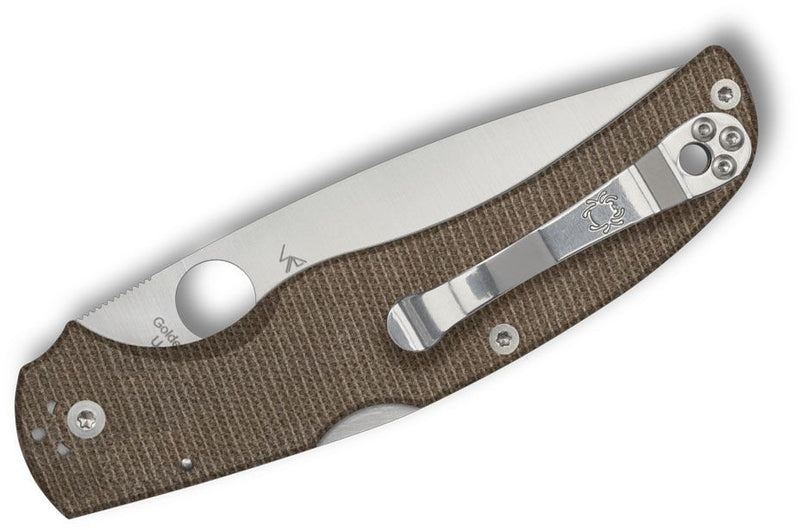 Spyderco Native Chief Lockback Knife Canvas Micarta (4.08", Satin, CRU-WEAR) C244MPCW