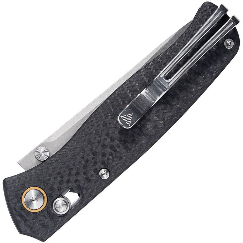 SRM Knives Ambi Lock Folding Knife Carbon Fiber (3.2", Bead Blast, 140CR) 255L-CB2