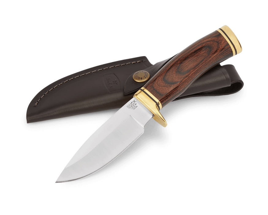 Buck Vanguard Fixed Blade Knife Walnut Dymondwood (4.25" Satin) 0192BRS