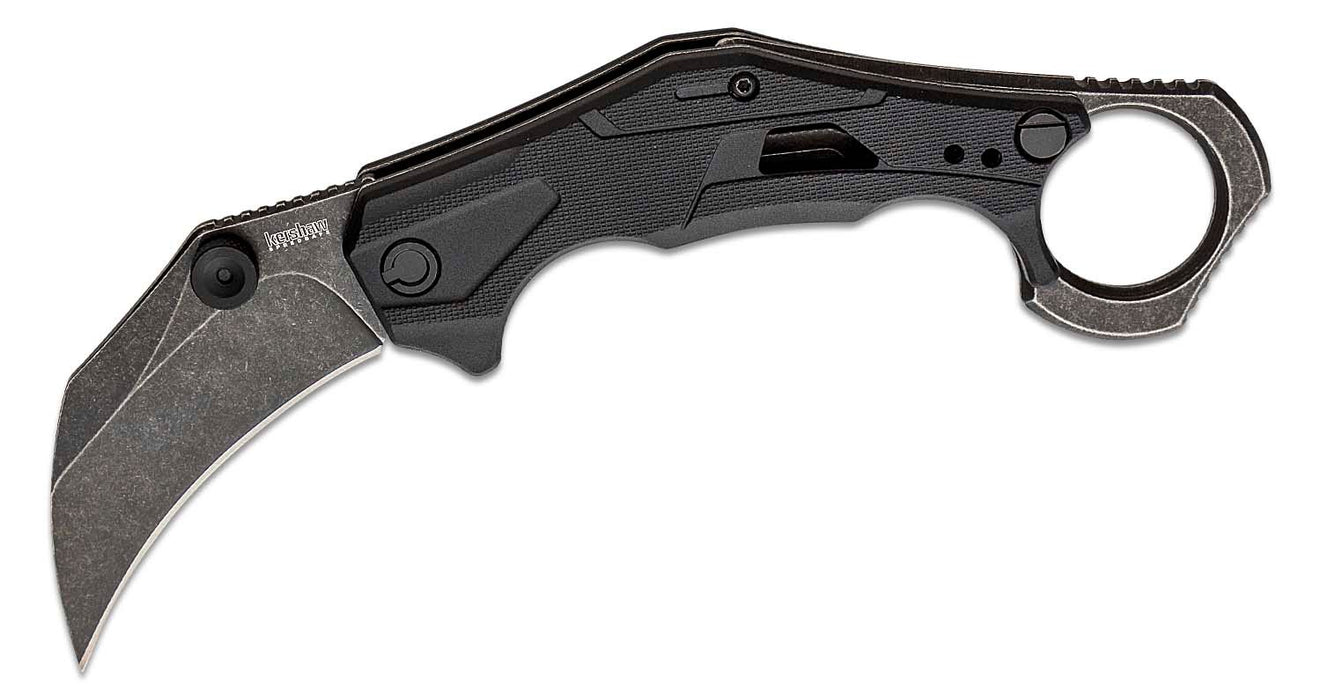 Kershaw Outlier Assisted Karambit Knife Black GRN (2.6", Black Stonewash, 8Cr13MoV) 2064